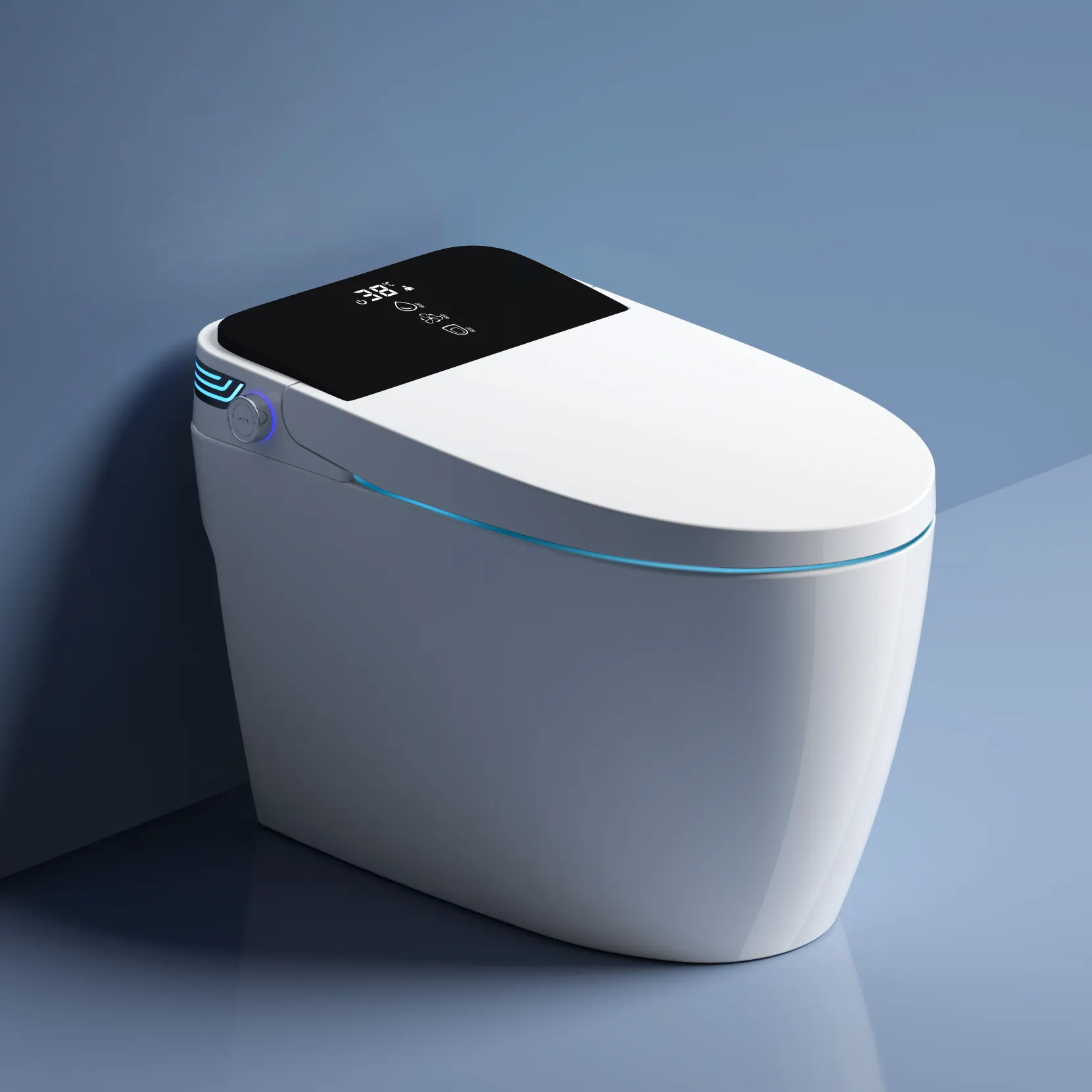 Yüksek kaliteli otomatik sıhhi tesisat akıllı klozet elektrikli tek parça Tankless banyo Wc akıllı akıllı tuvalet