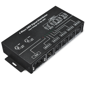 DMX512 4CH amplificador de señal divisor 4 vías DMX124 repetidor de señal distribuidor 4 salidas para escenario DJ luz 110V-220V ENTRADA DE CA - Product Image 1