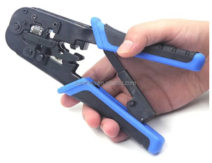 Multi-Functional Plier <strong>EZ</strong> Cat5e Cat6 Cat7 Ethernet Cut and Wire Stripper Pass Through <strong>Network</strong> Cable RJ45 Connector Crimping Tool - Product Image 1