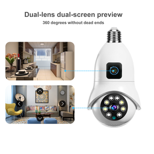 V380 Pro WIFI 2*2MP Bulb LIght PTZ <strong>Camera</strong> Two-Way Audio Infrared Full Color Night Vision Wide Angle E27 Slot AC110-240V - Product Image 4