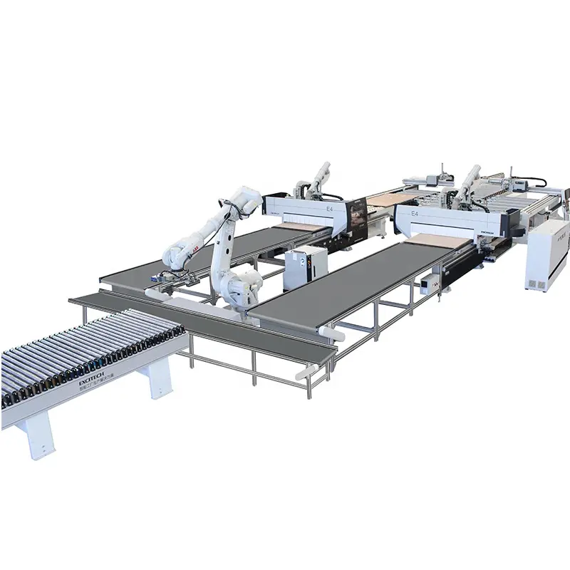 EXCITECH-línea de producción automatizada de armario, CNC para trabajar la madera, máquina China