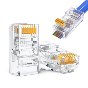 cat 6 cat5 durchsteiger computer stecker rj45 cat6 verbinder für cat5 cat5e cat6 kabel