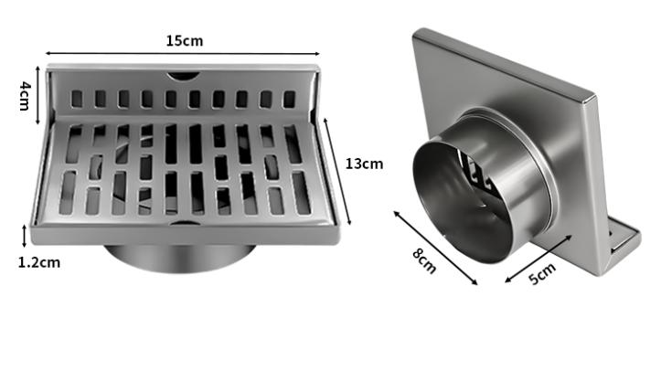 15cm Wall-mounted L-shaped Floor Drain