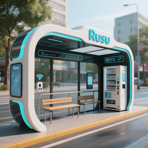 Su misura modulare prefabbricata Rta Bus Stop zincato telaio solare Display digitale soluzione di trasporto pubblico pensilina Smart Bus - Product Image 3