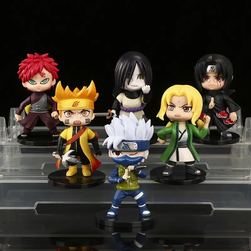 6 style Anime Figure Jouets Ensemble Narutos Dessin Animé Poupée Japonais Dessin Animé Film Mignon PVC Narutos Action Figure Modèle Jouets