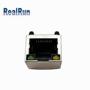 8-pozisyon 8-Contact RJ45 LED Ethernet konektörü Tab-UP 90 derece kurulum sol sarı sağ yeşil kontaklar modüler Jack - Product Image 5