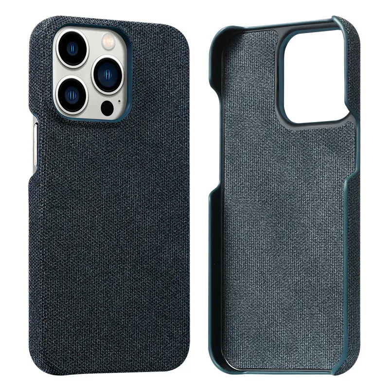 Custodia per cellulare in pelle PU di lusso in tessuto con struttura in tela per iphone 13 12 11 Pro Max Cover per telefono cellulare