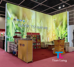 快速设置定制标志广告促销面料铝背景博览会展位背光10x10弹出式展示架 - Product Image 1