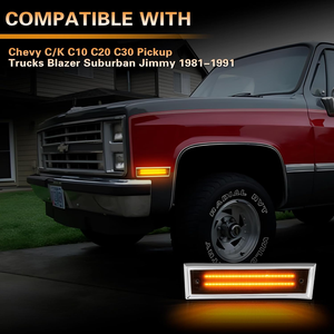 Ön çamurluk tampon Side Marker lambalar için Chevrolet Chevy C10 C20 C30 kamyon GMC C1500 C2500 Jimmy LED ışıkları füme/şeffaf Lens