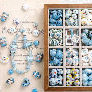 गर्म बिक्री रंगीन बीड्स हाथ से पेंट किए गए बेड्स diy ब्रेसलेट चार्ट राल शिल्प के लिए गोंद कवैई आकर्षण - Product Image 1