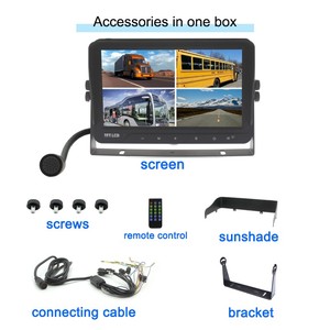 Monitor del veicolo della fabbrica di ISO 4 canali Stand Alone per autobus per camion Display da 10.1 pollici Monitor digitale - Product Image 4