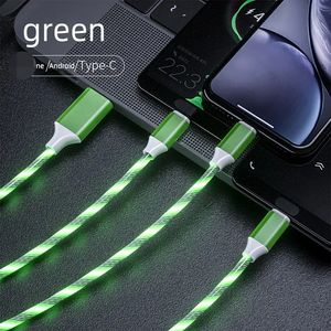 圣诞礼物3合1发光二极管发光流动充电器usb发光二极管电缆微型USB C型8针充电 - Product Image 5