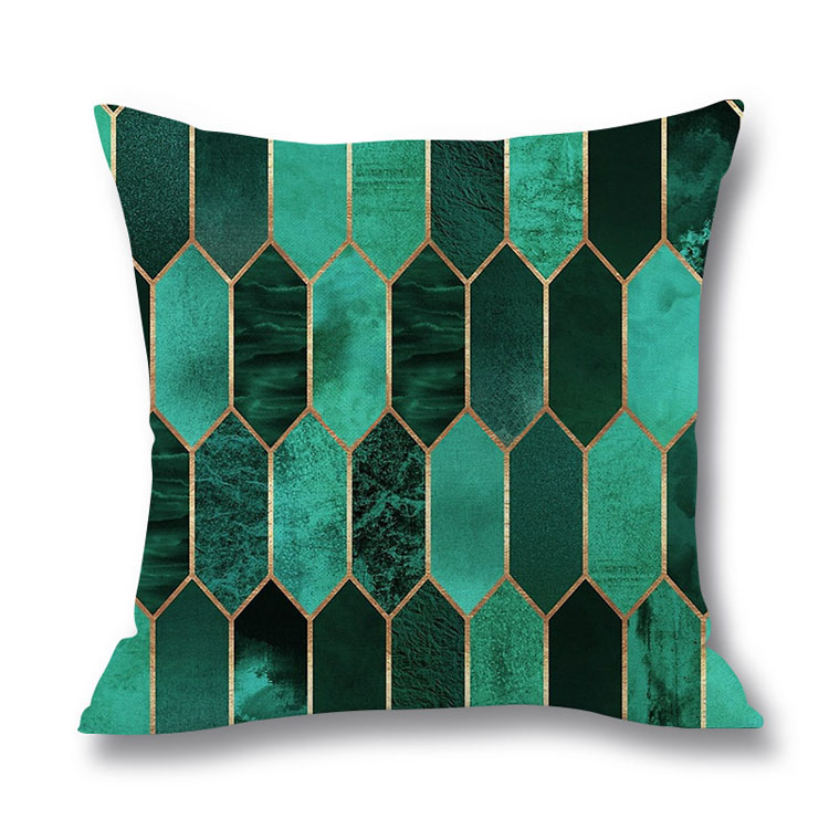 Colorful Geometric Digital Print Pillowcase Linen Cushion Cover