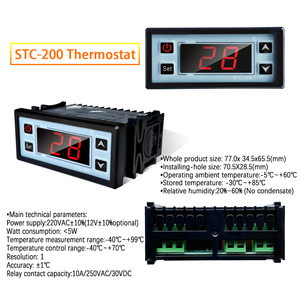 Venta caliente controlador de temperatura del termostato incubadora pantalla Digital electrónica Sensor de temperatura