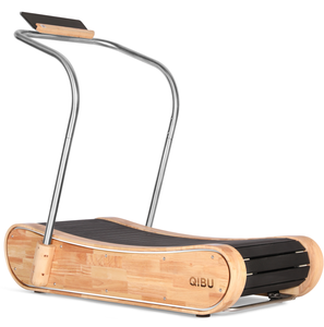 Luxus und Power in Perfection High-End-Laufband kombinieren mit gebogenem Laufband aus Edelstahl und Naturholz von Hand - Product Image 2