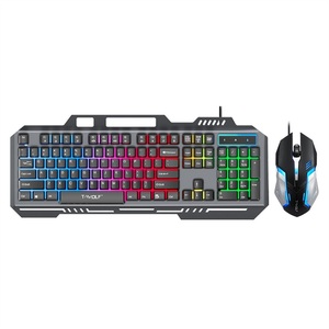 2024 New Arrival RGB LED Backlit <strong>Keyboard</strong> <strong>Mouse</strong> Combo 104 Key Wired Desktop Gaming PC <strong>Computer</strong> USB Interface Metal Office <strong>Use</strong>