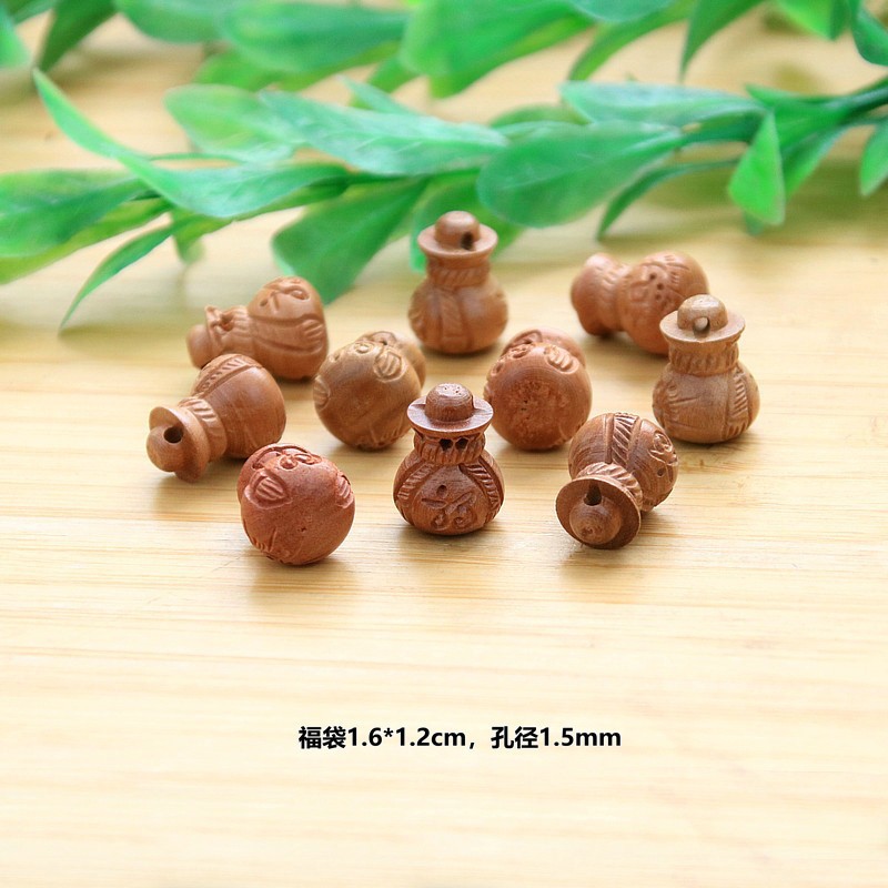 Peach wood lucky bag pendant