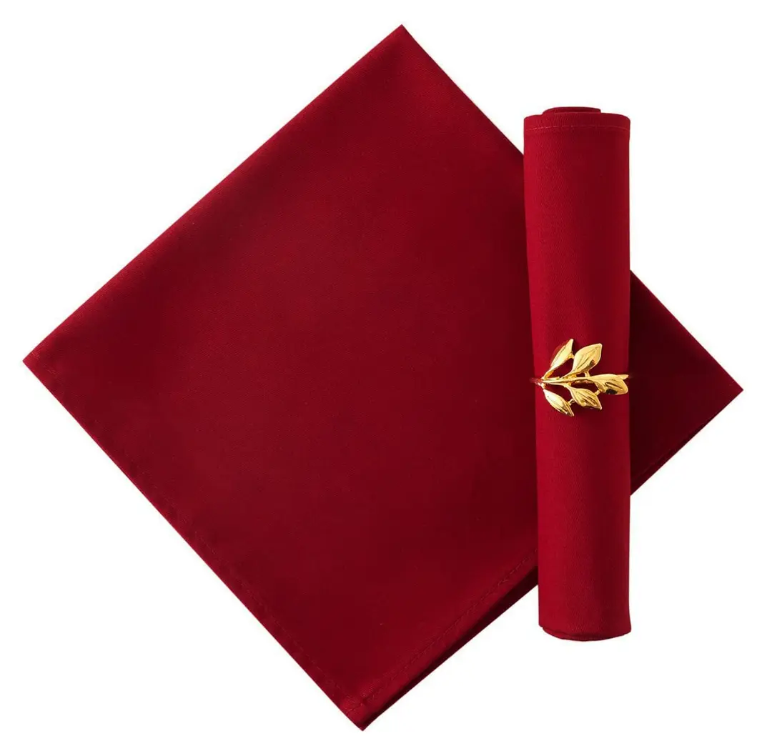 Крученая Полиэстеровая салфетка бордового цвета с краями для повседневного использования, свадеб или вечеринок, ресторанов, мероприятий