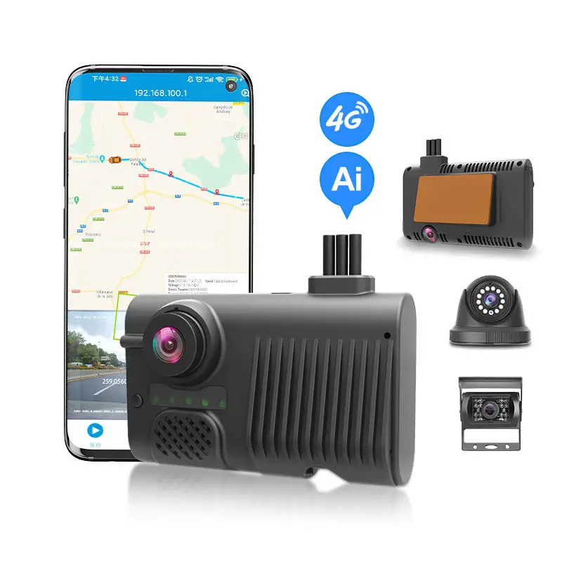 Ultravision 4-Kanal Dashcam 4G Dash Kamera 4G Auto Kamera Auto Dvr Dms 4G Dashcam AI mit GPS