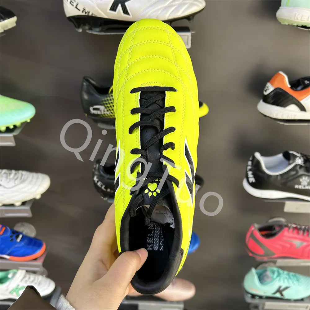 KELME Chaussures de football pour hommes FG Chaussures de football originales pour hommes importées en cuir de kangourou Baskets de football professionnel pour hommes