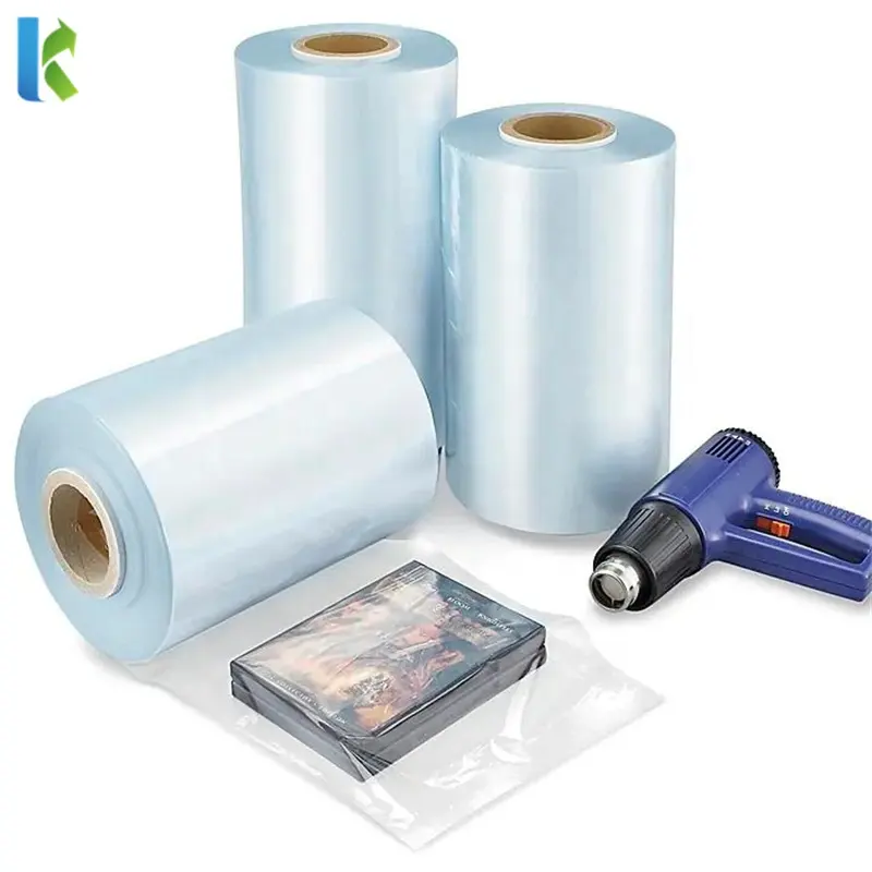 Film d'emballage rétractable en PVC, rouleau, bon emballage, autre Film alimentaire Transparent de haute qualité, emballage doux et Transparent, matière première, KOLYSEN bleu