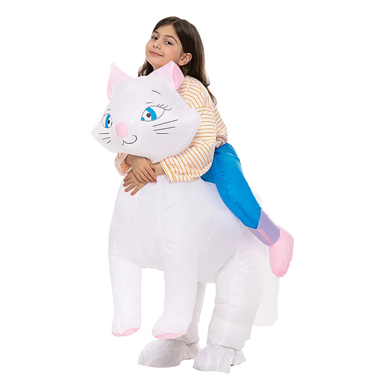 Halloween party cosplay ride on animal mascot costume blow up suit costume gonfiabile per gatti per bambini