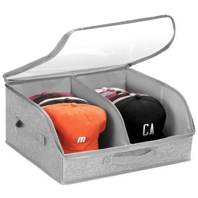 Large compartmented hat box with skylight-gray