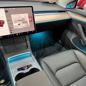 Factory New Car Interior <strong>LED</strong> Lighting System Accessories <strong>RGB</strong> 128 Color <strong>Led</strong> Light Car Ambient Light Kit for Tesla Model 3/Y - Product Image 1