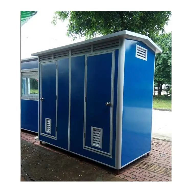 Banheira de chão para construção ao ar livre siamesa personalizada, banheiro portátil em HDPE para banheiros, banheiro para reboque, banheiro portátil