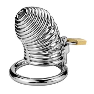 Golden Lock Adult Sex Toy Sexy BDSM Bondage Gear Cock <span class=keywords><strong>Cage</strong></span> et pénis Dispositif de chasteté en acier et métal de haute qualité - Product Image 4