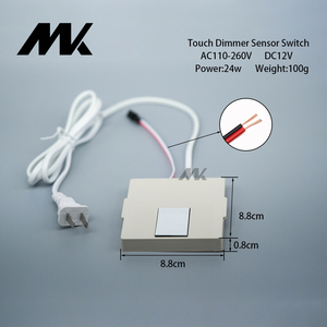 Interruptor de Sensor táctil de iluminación LED integrado de 12V y 36W, interruptores inductivos con función de desempañado de espejo inteligente de tres colores de un solo toque