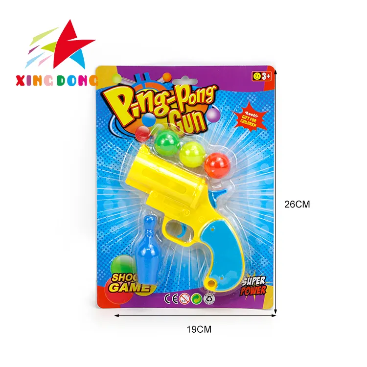Arma de brinquedo infantil com balas de plástico para crianças, bola de pingue-pongue de tiro de segurança
