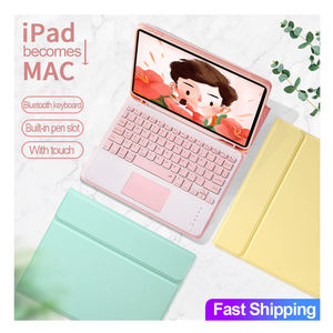 聚氨酯皮革支架盒触摸键盘适用于ipad <span class=keywords><strong>10.2</strong></span>第9代AIR3 iPad第10 pro11平板电脑盒，带笔槽Air4 Air5 10.9
