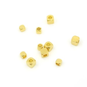 2-8mm Gold Plated Stainless Steel Cube Square <strong>Beads</strong> Through Hole Loose Spacer <strong>Beads</strong> for DIY Bracelet Necklace Jewelry Making
