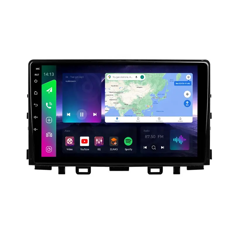 Hd multimídia android rauto eletrônica, rádio para carro estéreo navegação gps carplay 4g para kia rio yb kx cross 2016 - 2020