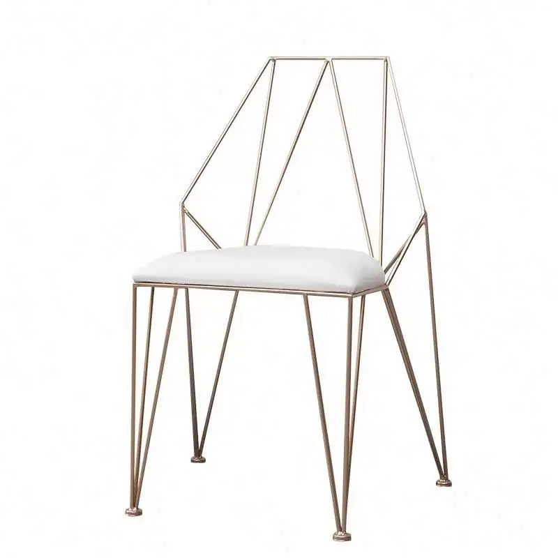 Cadeiras de café da moda com metal, decoração de mesa de hotel, sala de estar