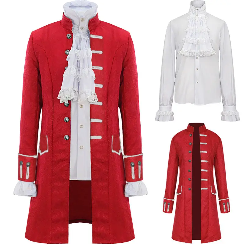 Steampunk Trench Coat pour hommes, vente en gros, Costumes d'halloween pour adultes, manteau de smoking médiéval rétro, vêtements de Cosplay