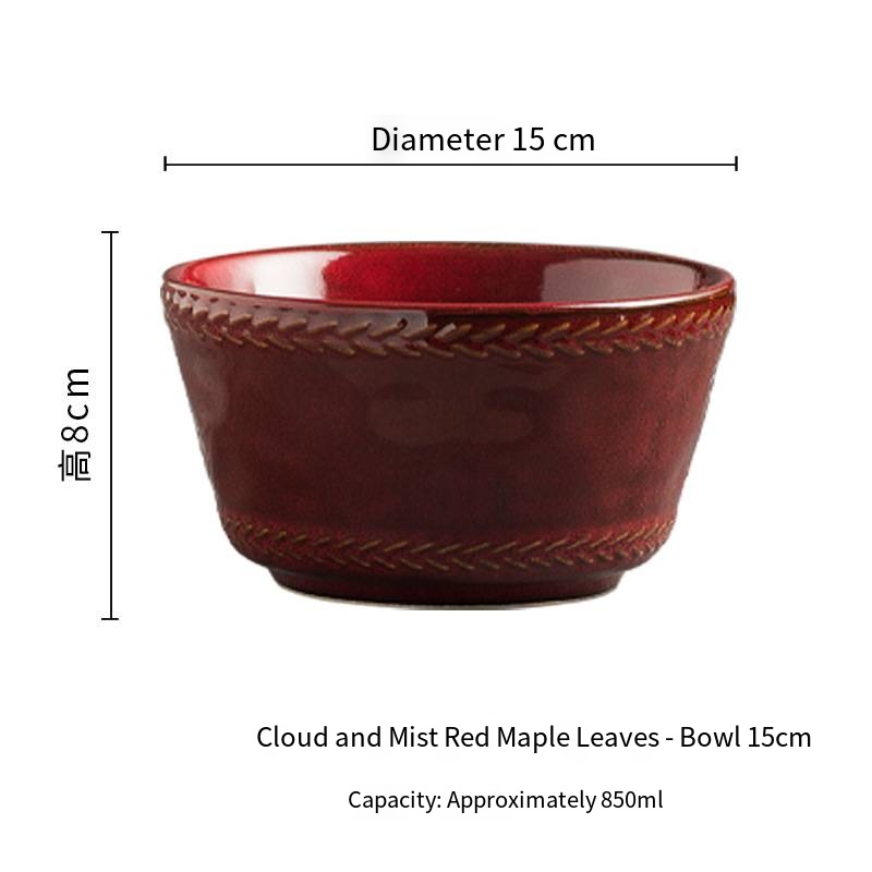 Bol de 6 pouces feuille d'érable rouge
