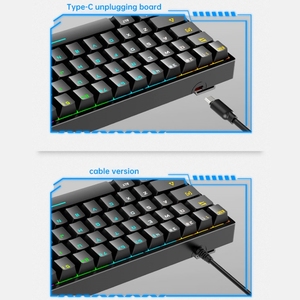 Manufacturer Customs 61 Keys TYPE-C <strong>Mechanical</strong> <strong>Keyboard</strong> with RGB Backlight Klavye Teclado <strong>Mechanical</strong> Gaming <strong>Keyboard</strong> for Desktop - Product Image 6