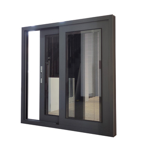 Aluminium Glass Sliding <strong>windows</strong> <strong>with</strong> Inserted Blinds <strong>Built</strong>-in Shutter Privacy Design - Product Image 2