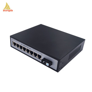 Inyector POE pasivo negro de 8 puertos 10/100 Mbps Power Ethernet Transceptores de fibra óptica para cámara IP VOIP WiFi AP PoE Patch Panel - Product Image 3