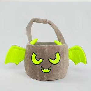 Halloween bí ngô Túi trẻ em Xin ăn kẹo Túi Quà Tặng lừa hoặc điều trị gói tái sử dụng <span class=keywords><strong>Tote</strong></span> giỏ với xử lý - Product Image 5