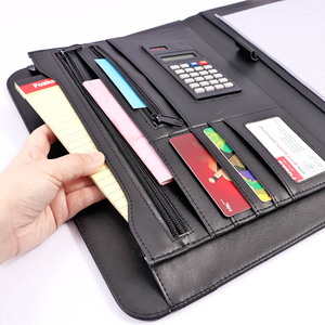 Foska เครื่องเขียนสำหรับโรงเรียนและสำนักงานแผ่นโน้ตธุรกิจหรูหรากันน้ำแผ่นหนังพีวีซีโฟลเดอร์พอร์ตโฟลิโอพร้อมกระเป๋า - Product Image 4