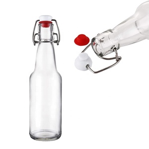 Flask Flip Top Cover Personalised 300ml 330ml 500ml <strong>1l</strong> Glass Beer Bottle with Swing Top - Product Image 1