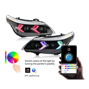 ชุดไฟหน้า LED รถยนต์ดัดแปลง E60 BMW 5 Series 2008-2010โปรเจคเตอร์คู่ LED RGB DRL - Product Image 1