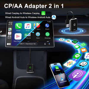 便携式2合1有线/无线Carplay适配器支持带Ai Box加密狗的Type-C & USB即插即用导航音乐通话 - Product Image 2