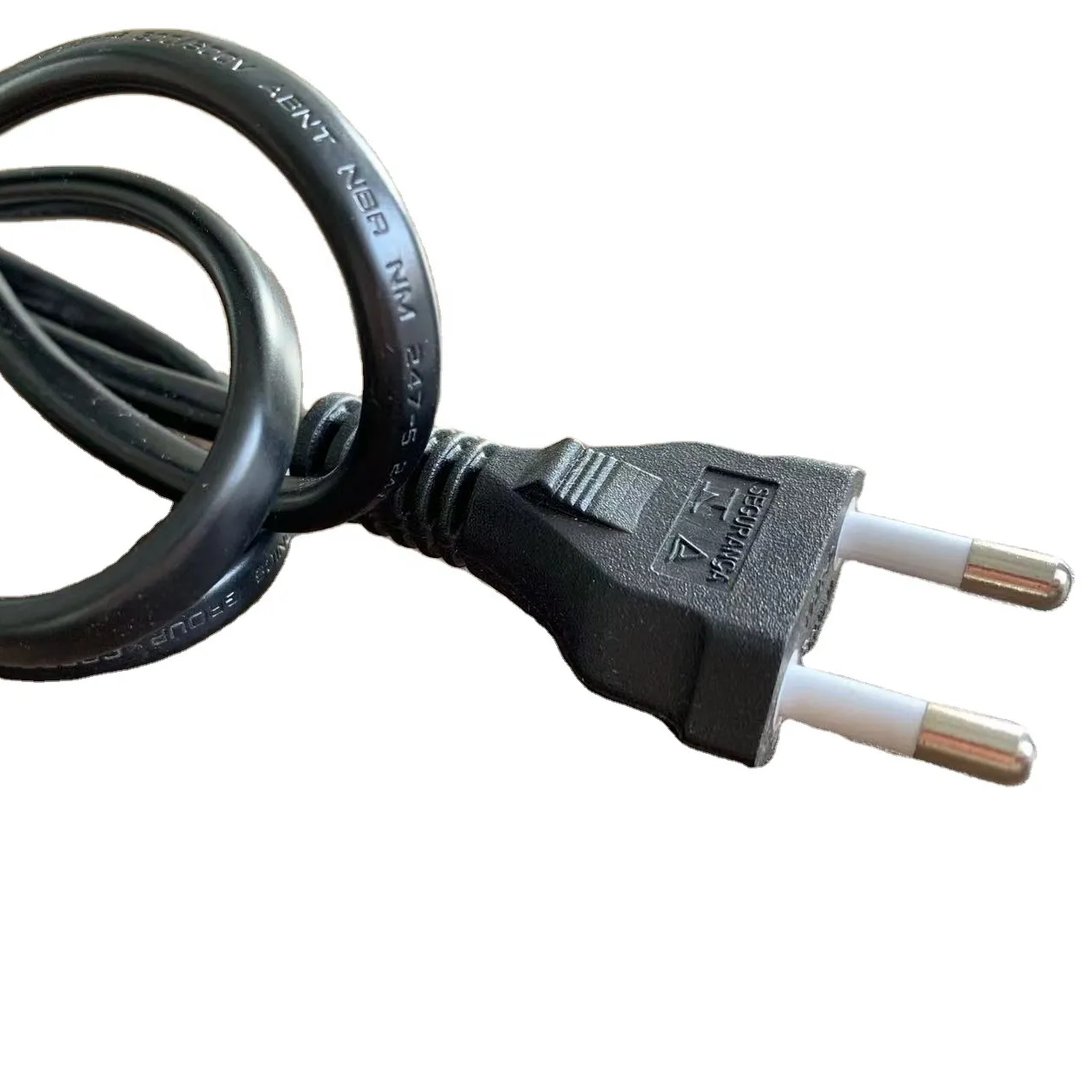 China fonte elétrica inmetro certifificado 2-core cabo plano para alisador de cabelo e ferro plano cabo de alimentação ac