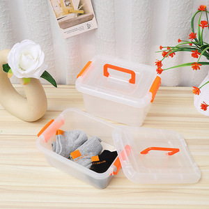 透明プラスチック製収納ビントート衣類収納ビン蓋付きプラスチックボックスオーガナイザー収納コンテナ