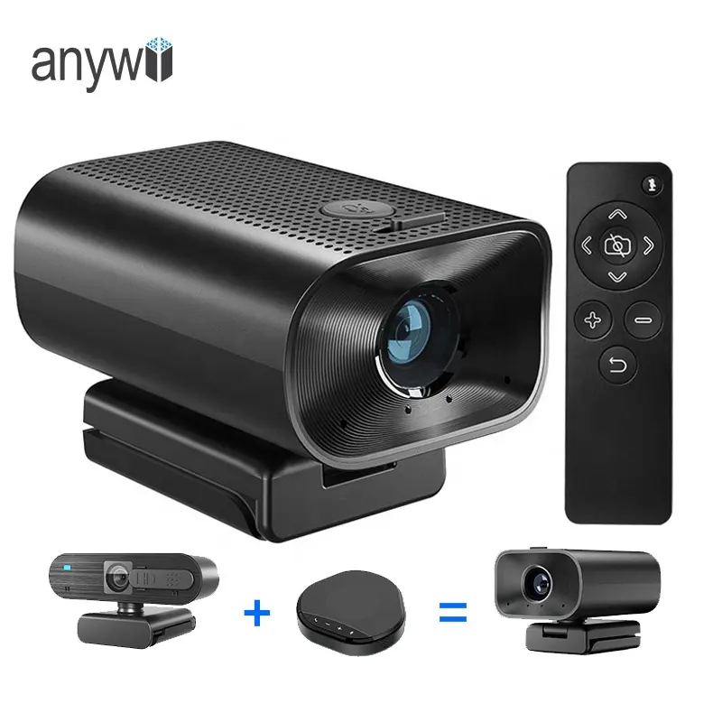 Anywii 1080p hd USB 웹캠 모두 하나의 웹캠 비디오 카메라 라이브 스트리밍 웹캠 마이크 스피커 리모컨