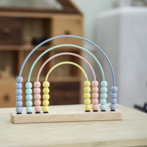 木制彩色蒙特梭利婴儿学习工具珠子数学算盘儿童教育数学 - Product Image 3